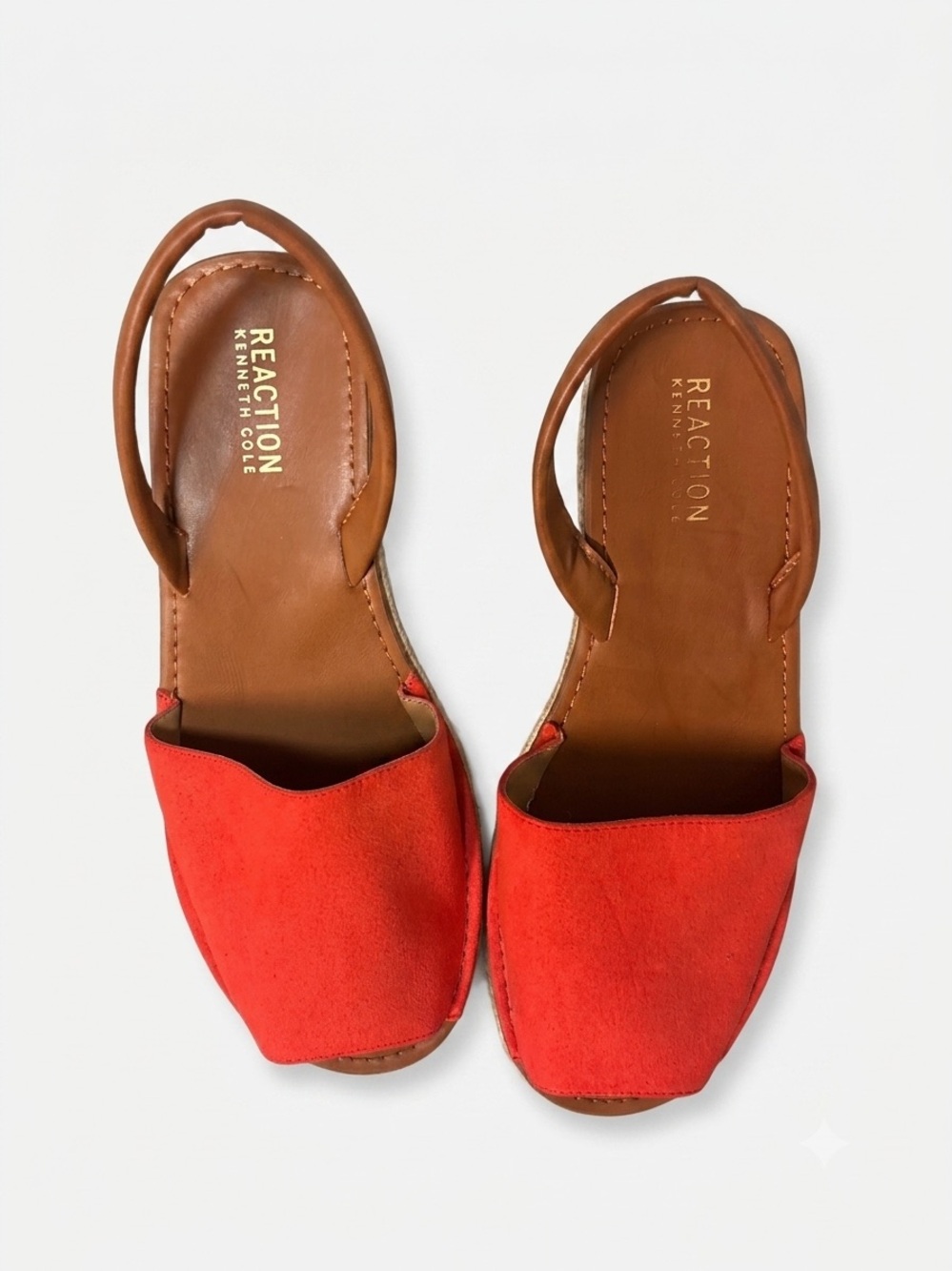 Reaction Kenneth Cole Orange Canvas Open-Toe Slingback Sandals